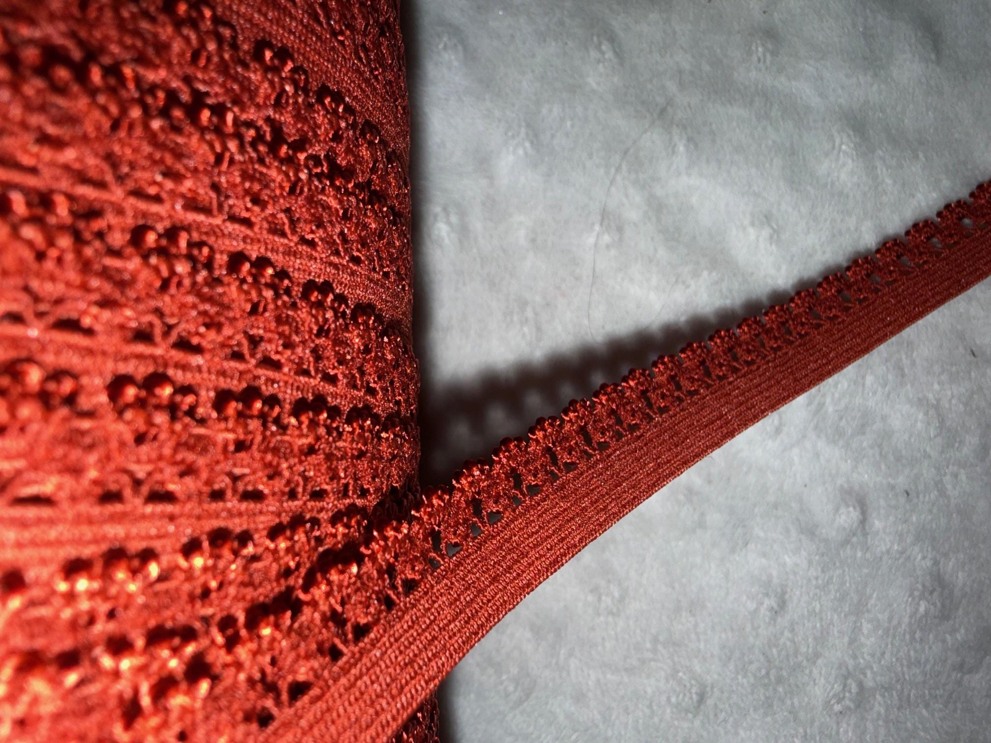 10 Yards Rust Burnt Orange Sewing Craft Picot Lingerie Stretch Loop ...