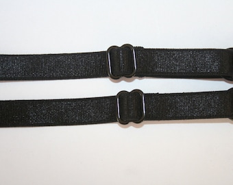 6 pair BLACK sew in spaghetti lingerie BRA strap straps Shiny Elastic 1/2" wide