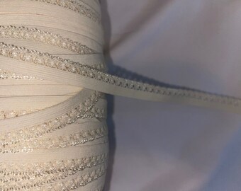 10 yards ivory cream Picot loop edge Lingerie sewing Stretch Elastic 1/2” wide