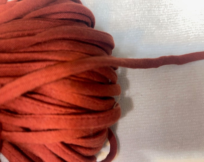 19 Yards Rust Burnt Orange Knit Fabric CORD Hollow Tube Mask Ties ...