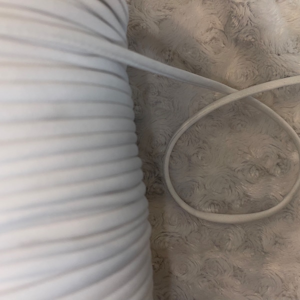 10 yards pure white Spaghetti Strap corset Tube tubular hollow soft poly Cord cording 1/4" wide