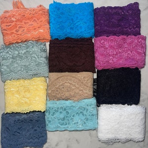 Lot 24 yards  STRETCH  sewing lace 1.75”-2.25&quot; wide Lingerie bralette  bra Headband DIY