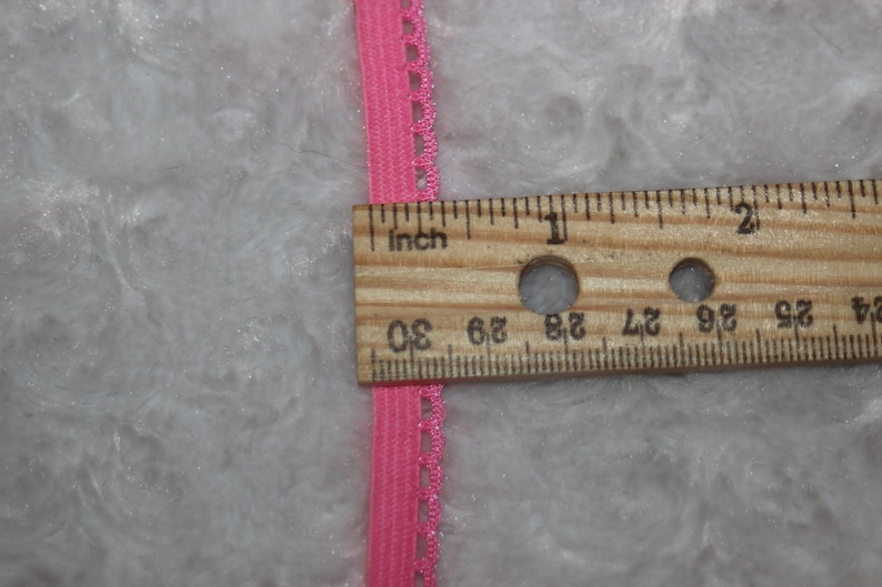10 yards bright bubblegum pink sewing craft Picot Lingerie Stretch loop sewing Elastic 38 wide
