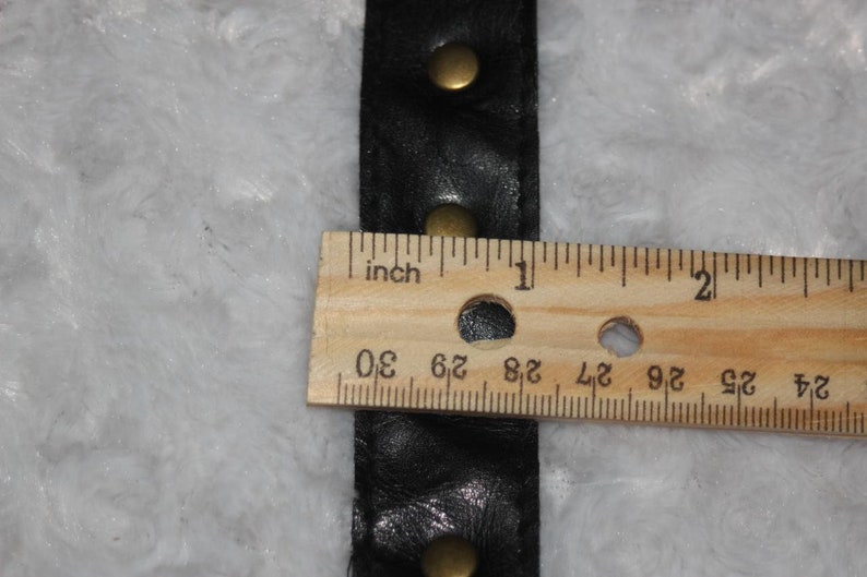 5.75 yards soft black pleather silver studs trim sewing Cosplay costumes 1 wide w57