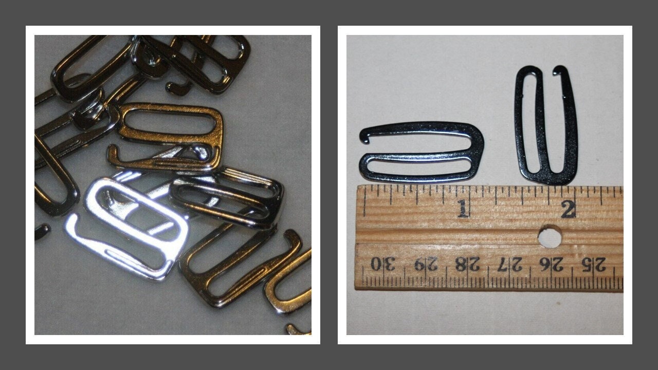 60 Pieces Bra Adjuster, MBODM Metal Underwear Adjustment Buckle Bra Hook  Ring and Sliders Underwear Accessories（Gold,Silver） (10mm, Silver)