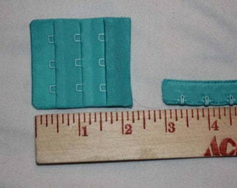 Lot 1 dozen pair bra replacement hook  hooks light turquoise 3 rows