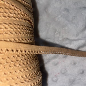 20 yards caramel tan sewing craft Picot Lingerie Stretch loop Elastic 3/8” wide