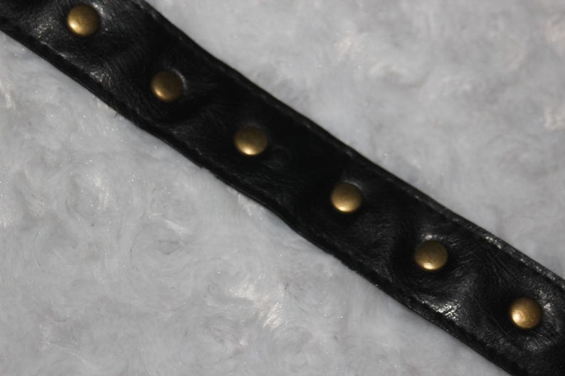 5.75 yards soft black pleather silver studs trim sewing Cosplay costumes 1 wide w57