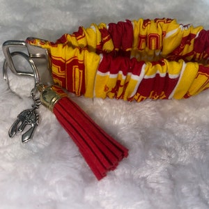 University of Southern California USC scrunchie Elastic Wrist Key FOB Keychain College NCAA Elastic Scrunchie