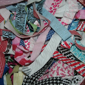 10 yard random assortment of PRINTED foldover elastic
1 yard each 10 different prints.
