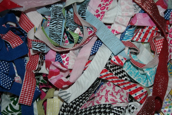 10-Yard Foldover Elastic Grab Bag, Colorful Printed Remnants (5/8")
