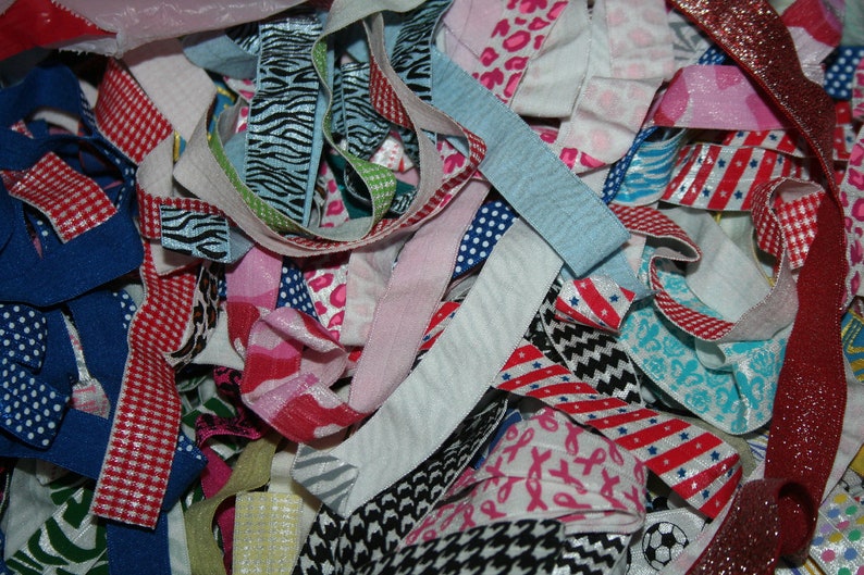 10 yard random assortment of PRINTED foldover elastic
1 yard each 10 different prints.