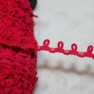 9 yards Hot Pink bridal BUTTON LOOPER LOOP elastic satin braid trim 1/2&quot;