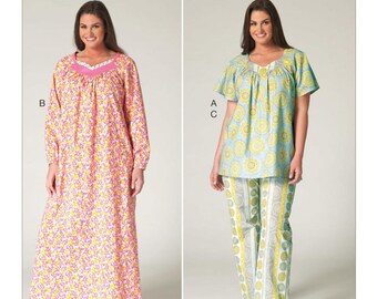 McCall's 4317 Misses /Miss Petite Nightgown Robe Pajamas Sewing Pattern L-XL McCall's 4317 Misses /Miss Petite Nightgown Robe Pajamas Sewing Pattern L-XL