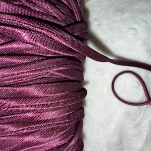 10 yards purple eggplant satin CORD corset ties spaghetti strap string 1/4&quot; wide