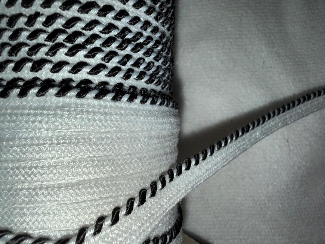 10 Yards White/black Barber Pole Braid Lip Cord Piping Upholstery Trim ...