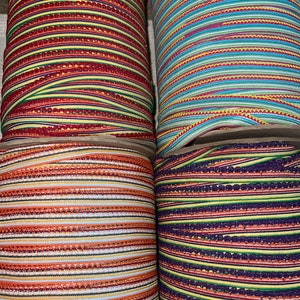 10 yards pastel red blue rust rainbow stripes sewing craft Picot Lingerie Stretch loop sewing Elastic 1/2&quot; wide