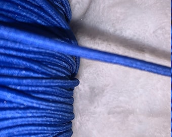 10 yards Bright Blue shock CORD ROUND stretch round elastic bungee Thick -