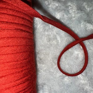 10 yards Rust Burnt Orange knit fabric CORD hollow tube mask ties spaghetti strap string 1/4" wide