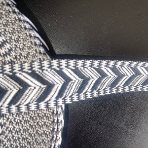 5 yards Black White reversible aztec arrow woven sewing craft ribbon Trim 1.125" wide