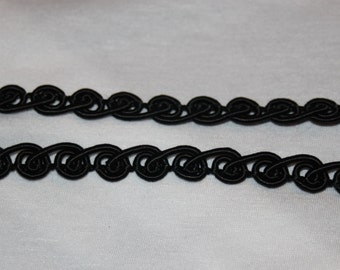 10 yards Black Non Stretch Gimp Doll Craft upholstery Trim 3/8" wide