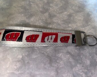 University of Wisconsin Bucky Badger Nylon Strap Key Fob keychain