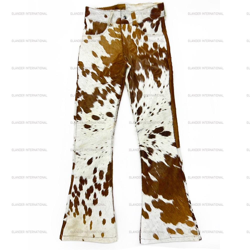 Real Leather Pony Hair On Pants For Men Vintage Western Unique Leather Pant Handmade Leather Trouser Mens Cowboy Pants