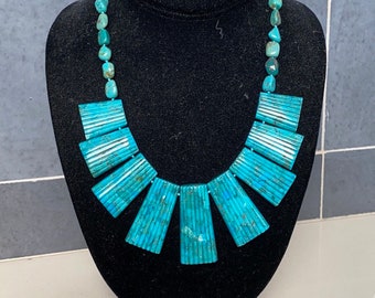 Mine finds Jay King turquoise reversible bib necklace