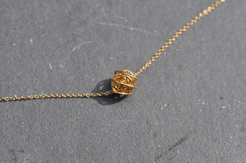 PETITE GOLD Love Knot on Chain Necklace Gold Filled Love Etsy