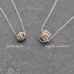 Sterling Silver Knot on Chain silver necklace ANTI TARNISH, everyday necklace, bridesmaid necklace, love necklace, love knot necklace, gift image 5