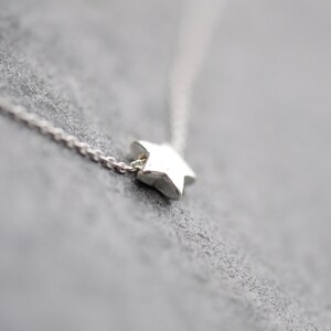 Sterling Silver Star Necklace, Mini sterling silver star necklace image 2