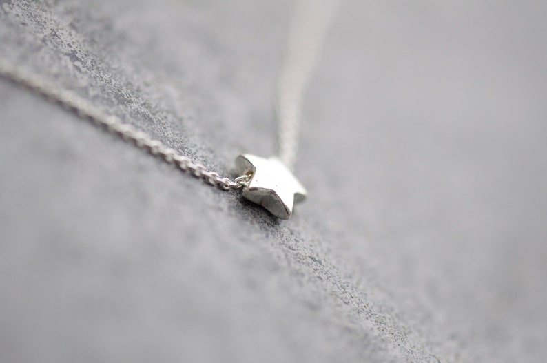 Sterling Silver Star Necklace, Mini sterling silver star necklace image 2