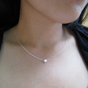 Sterling Silver Star Necklace, Mini sterling silver star necklace image 3