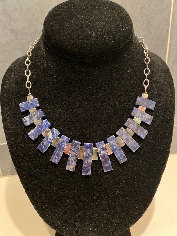 Gorgeous lapis and sterling silver necklace