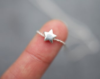 Sterling Silver Star Necklace, Mini sterling silver star necklace