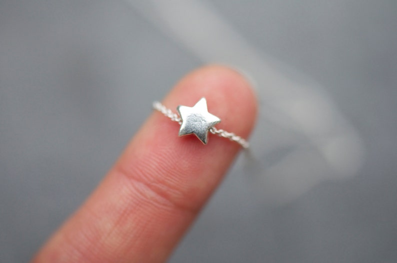 Sterling Silver Star Necklace, Mini sterling silver star necklace image 1