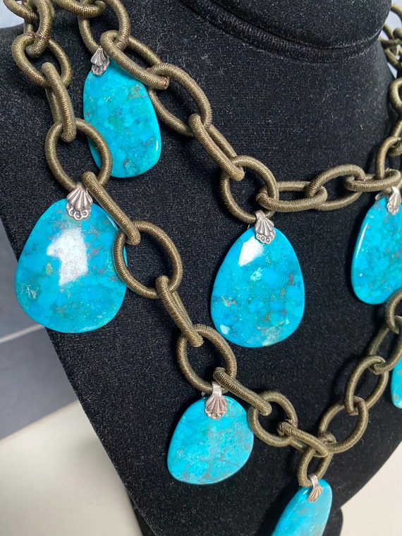 Amy Kahn Russell turquoise pendant statement neck… - image 4