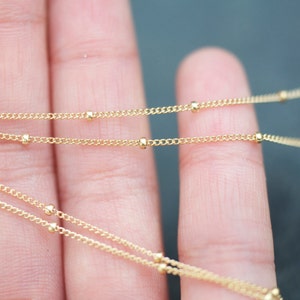 36" Long 14k gold filled satellite chain necklace, layering necklace, long delicate necklace, dainty minimal layering necklace