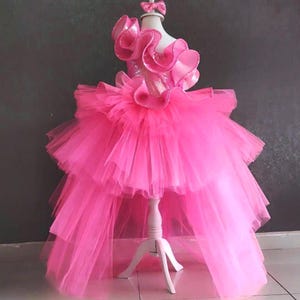Hot Pink Tail Dress: Toddler Birthday Photoshoot Gown