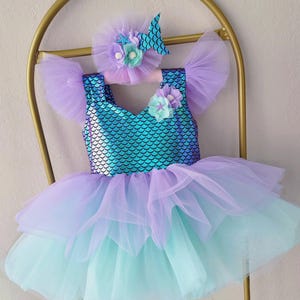 Mermaid Costume,Mermaid Baby Costume,Mermaid Birthday Dress,Mermaid Photoshoot Dress,Toddler Birthday Photoshoot Dress,1st Birthday Dress