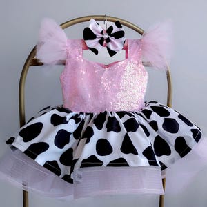 Cow Theme Baby Dress,Cowgirl Toddler Birthday Dress,Cow Party Dress,Farm Baby Dress,Farm Birthday Dress,Cowgirl Photoshoot Dress,