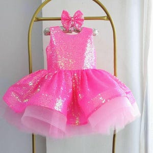Hot Pink Dress, Hot Pink Birthday Dress,Pageant Baby Dress, Birthday Photoshoot Dress,1st Birthday Dress,Birthday For Toddler Dress
