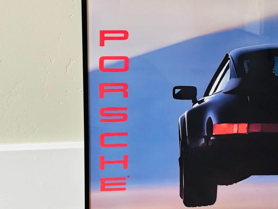 1989 Flying Porsche 911 Turbo Poster 24x36” Jerry Seinfeld as Seen