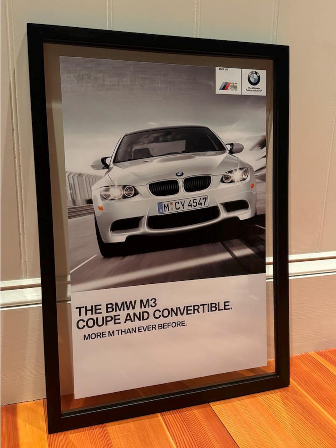 Enlarged BMW E90 M3 Advertisement - Large Vintage Wall Art Car Poster ...