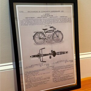 Enlarged Schwinn Autocycle Motorbike Vintage Bicycle Advertisement - Large Vintage Wall Art Poster
