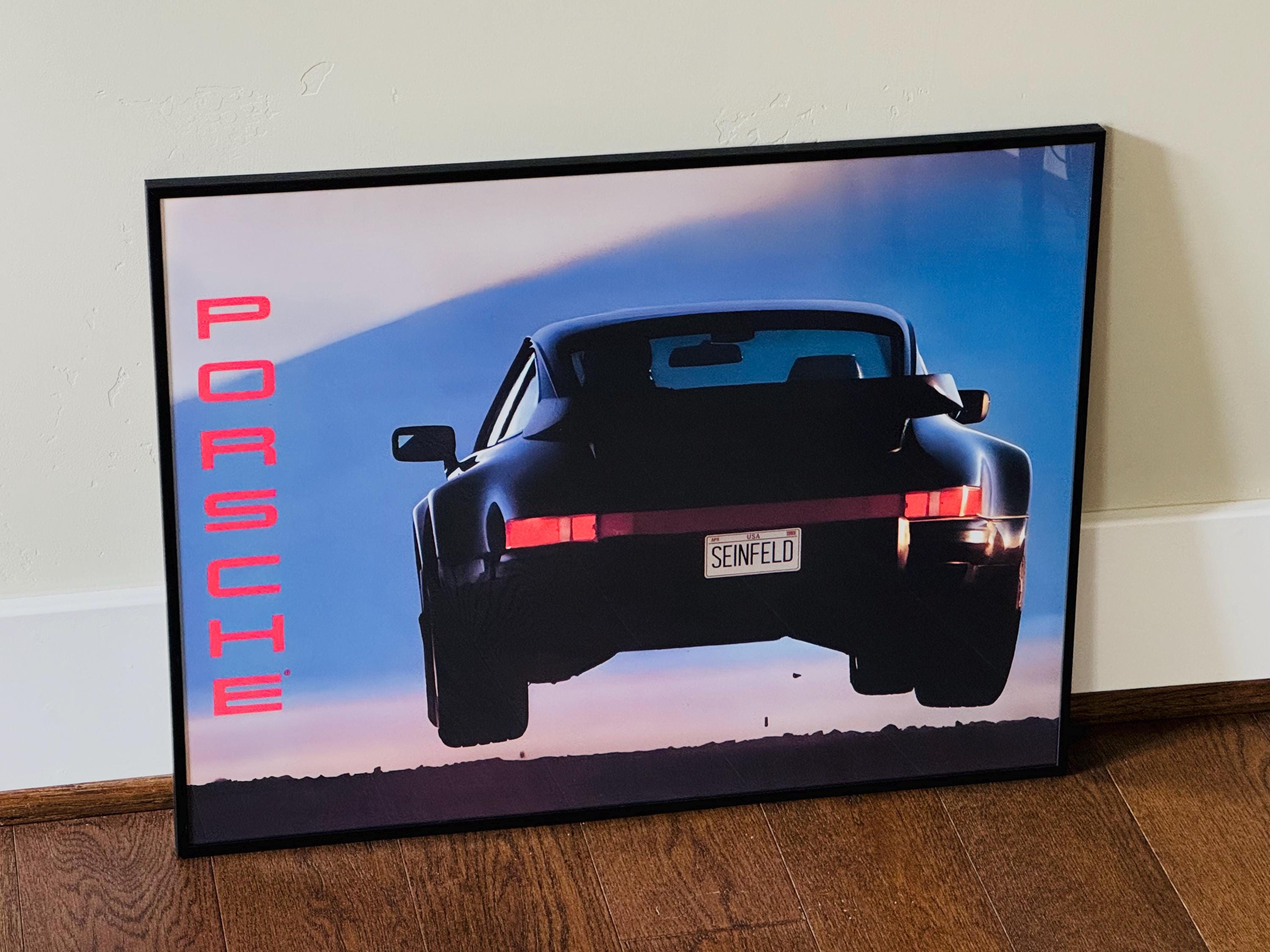 1989 Flying Porsche 911 Turbo Poster 24x36” Jerry Seinfeld as Seen