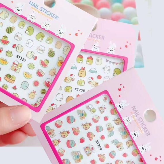 Sumikko gurashi nail stickers x 3 packs water transfer decal san-x kawaii nail art