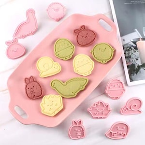 Sumikko Gurashi Cookie Cutters moulds fondant embossers 8 piece set San-X baking biscuits Tokage&#39;s mum, Nisetsumuri, Zassou, Shirokuma&#39;s bag