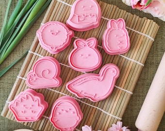 Sumikko Gurashi Cookie Cutters moulds fondant embossers 8 piece set San-X baking biscuits Tokage's mum, Nisetsumuri, Zassou, Shirokuma's bag