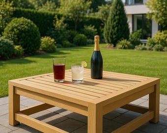 DIY Modern Outdoor Coffee Table Plan: Slatted Low Table (PDF)